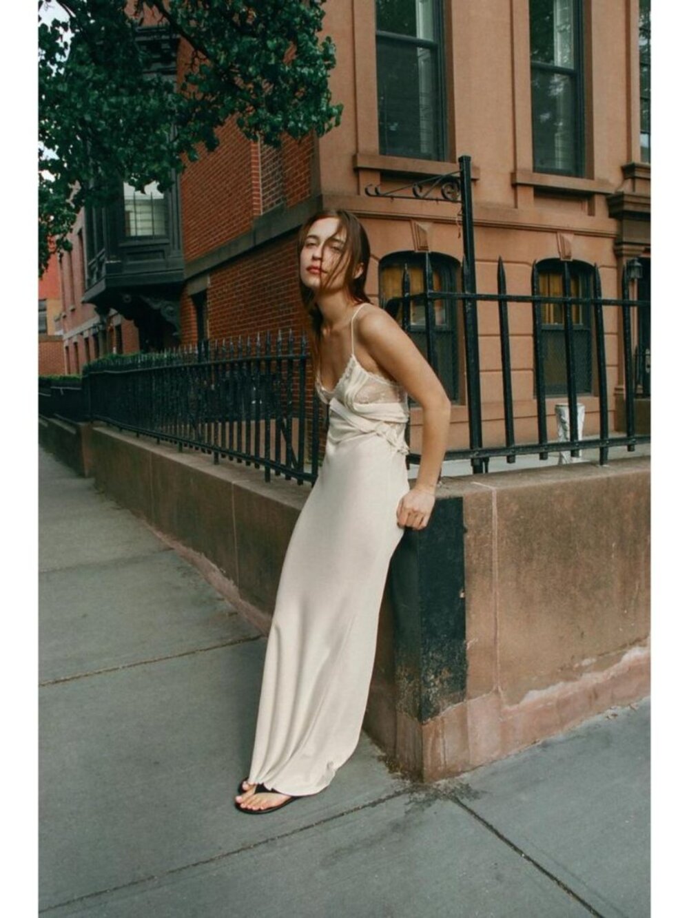 ZARA LONG GEORGETTE RUFFLE DRESS - Picture 2 of 7